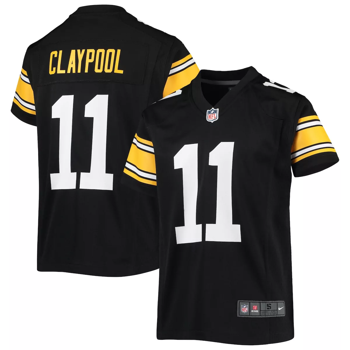 Chase Claypool 11 Steelers Jersey Black Men Official Yellow White Alternate Game