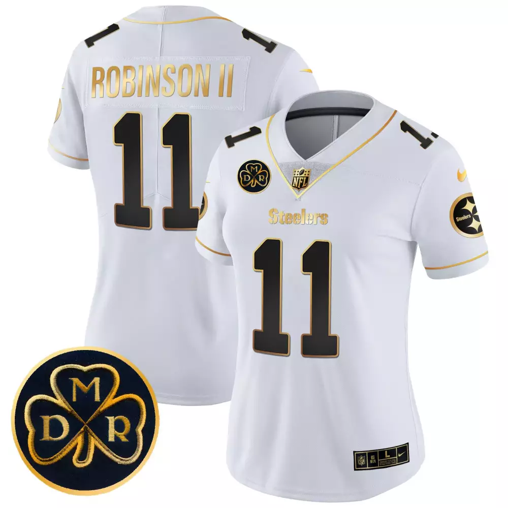 Allen Robinson Ii 11 Steelers Jersey White Dmr Women Alternate Gold Black Vapor Limited