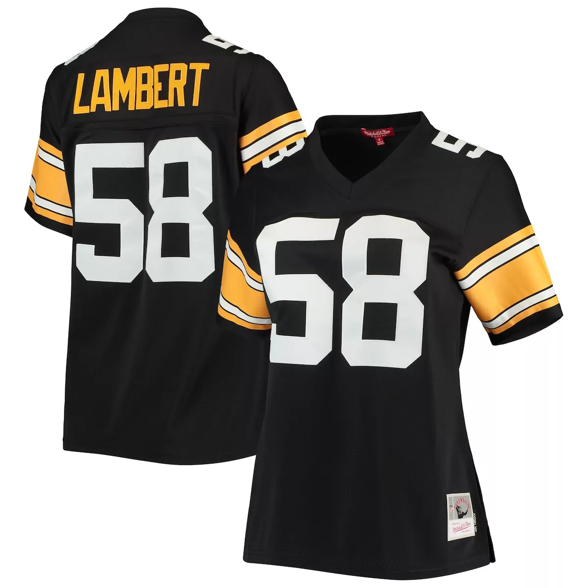 Jack Lambert 58 Jersey Black Pittsburgh Steelers Men Replica Yellow White Legacy