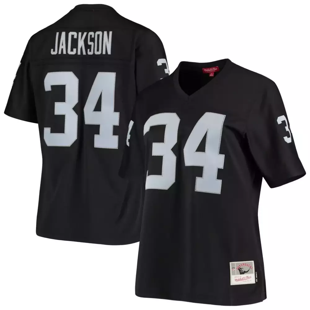Bo Jackson 34 Raiders Jersey Black Men White Legacy Replica