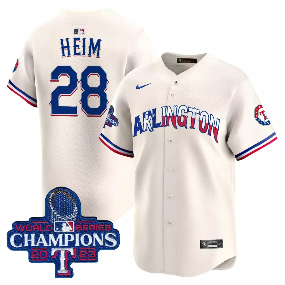 Devon Arlington 28 Texas Rangers Jersey Cream World Series Champions 2023 Men Blue