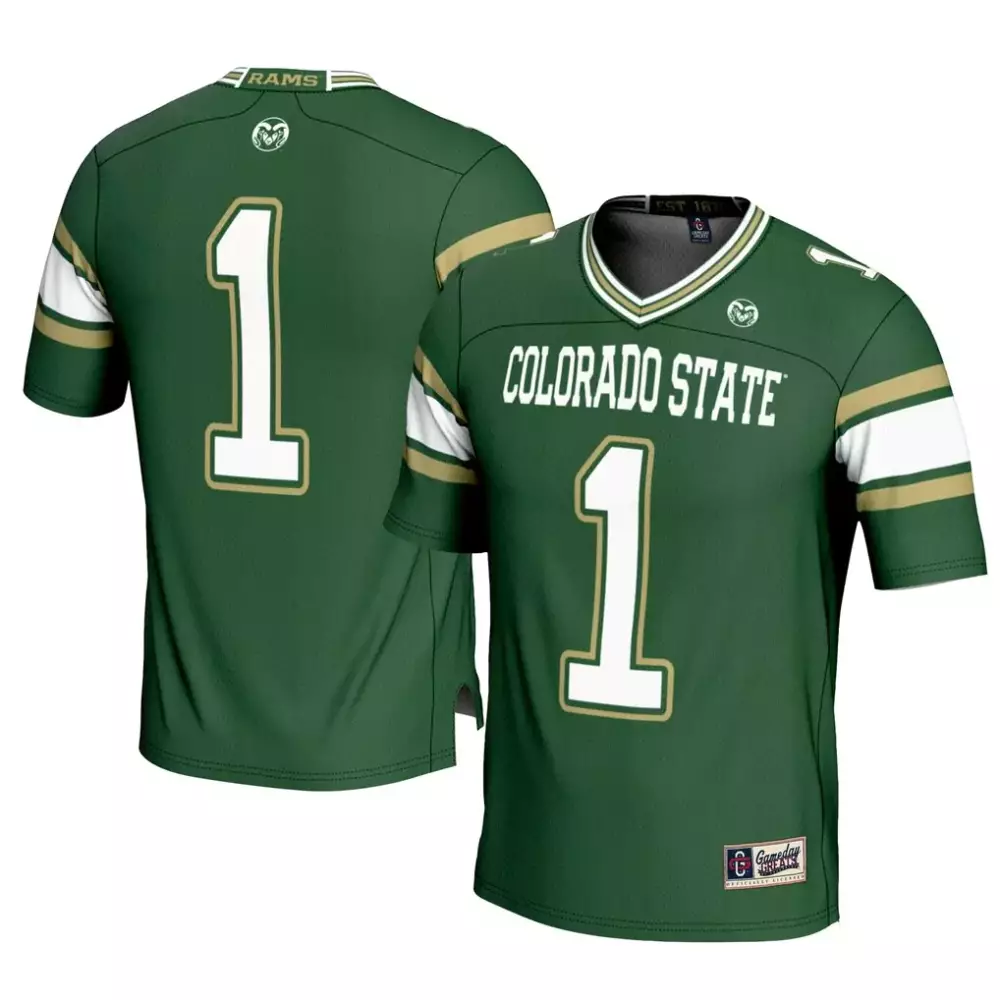 Colorado State 1 Jersey Green Rams White Gold Gameday