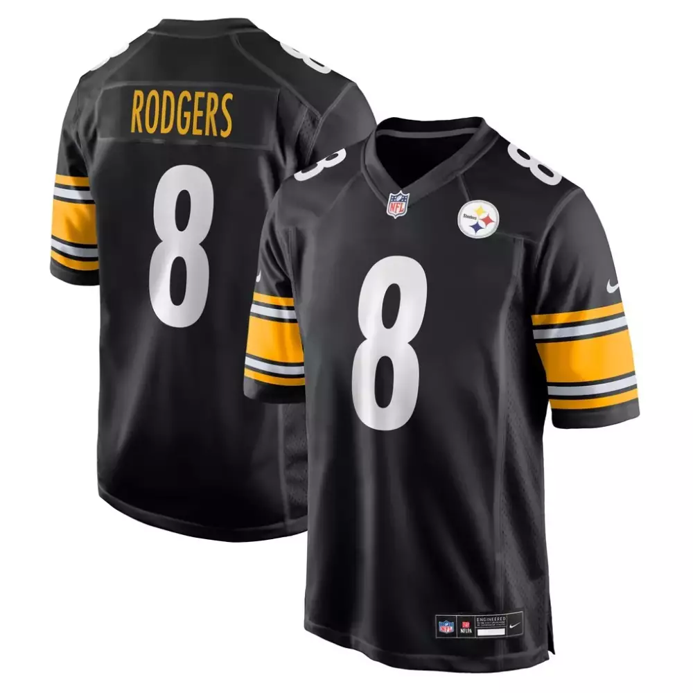 Aaron Rodgers 8 Jersey Black Pittsburgh Steelers Men Player Gold White Game