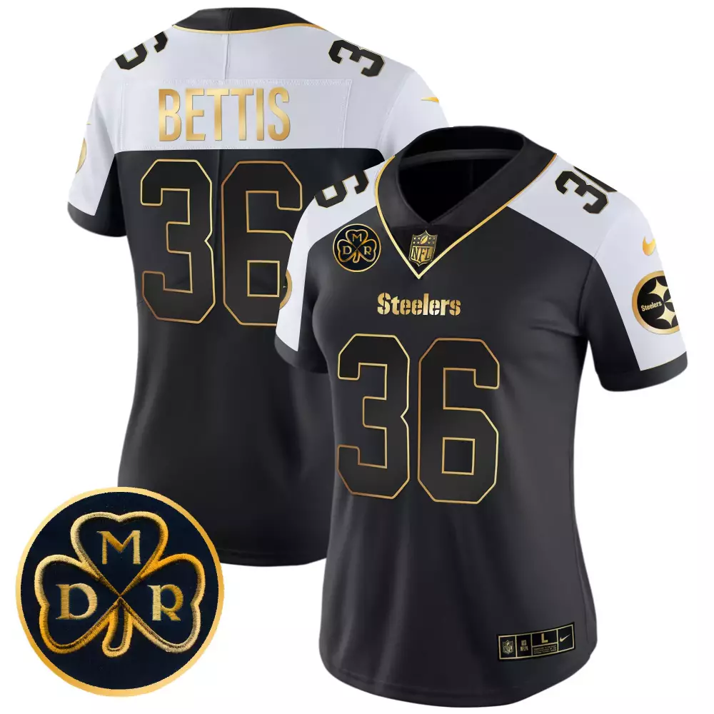 Jerome Bettis 36 Steelers Jersey Black Dmr Clover Men White Gold Alternate Vapor