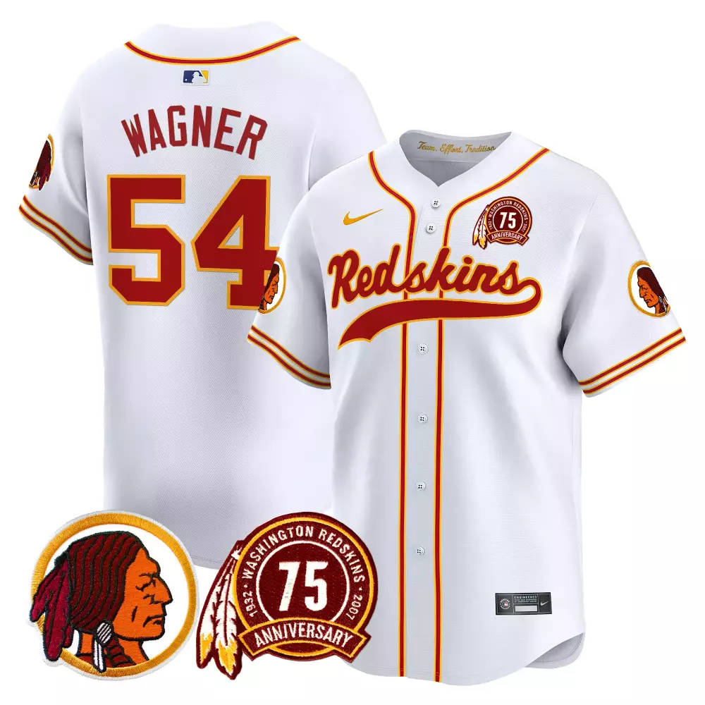Bobby Wagner 54 Jersey White 75th Anniversary Washington Redskins Native American Profile 2007