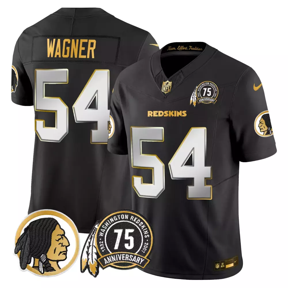 Bobby Wagner 54 Jersey Black 75th Anniversary Washington Redskins Native American Profile