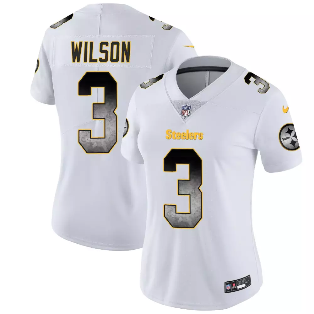Russell Wilson 3 Steelers Jersey White Color Rush Women Alternate Black Gold Vapor