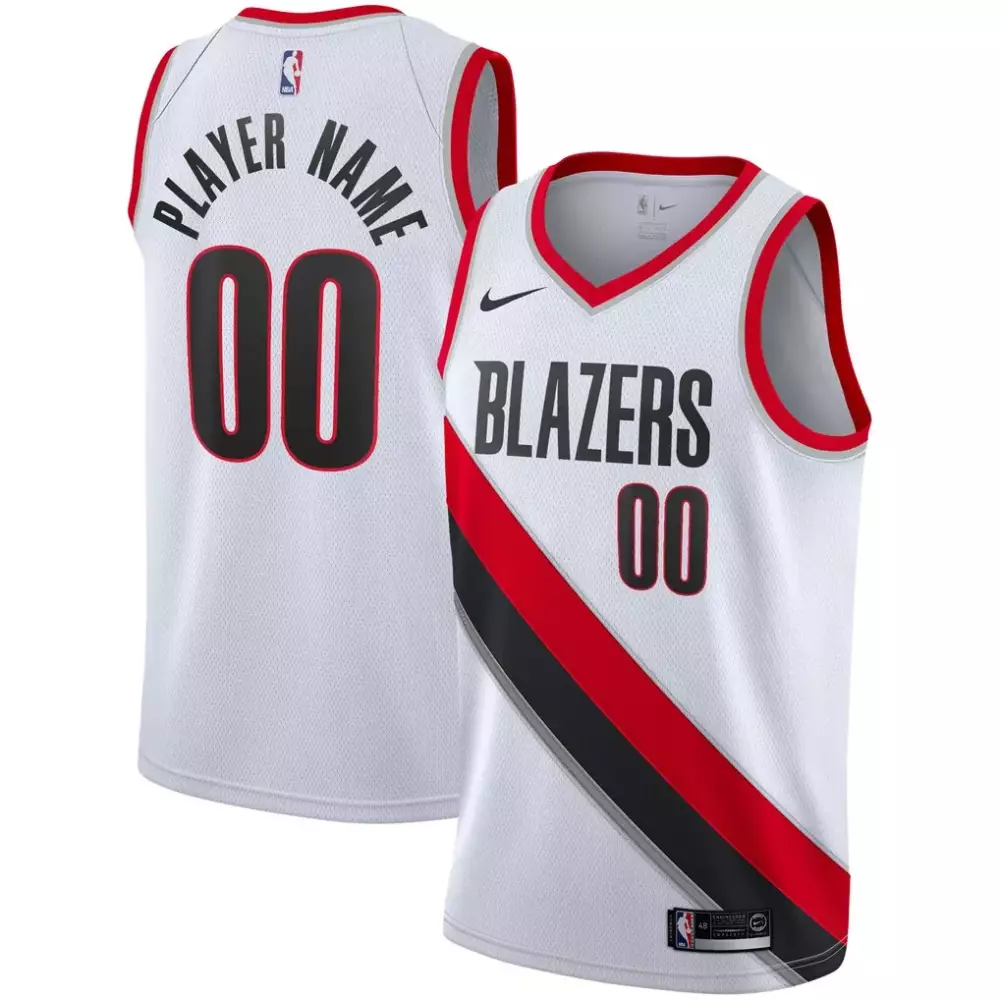 Blazers Jersey White Men Split Design Red Black Swingman Custom