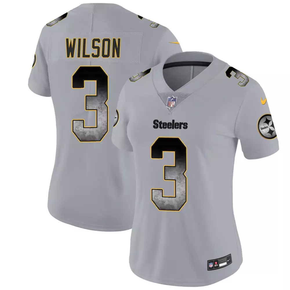 Russell Wilson 3 Steelers Jersey Gray Color Rush Women Alternate Yellow Black Vapor