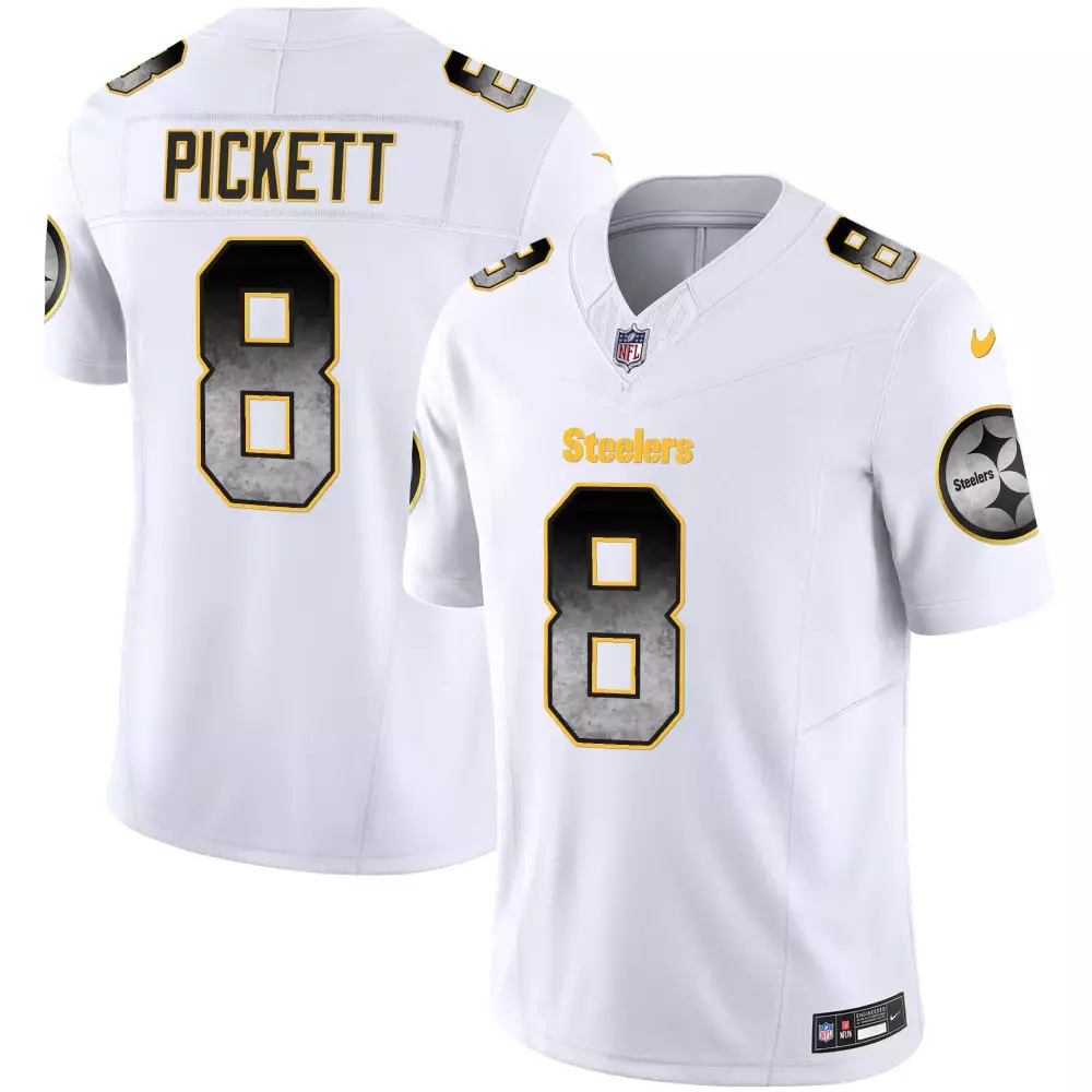 Kenny Pickett 8 Steelers Jersey White Men Alternate Black Gold Vapor All Stitched