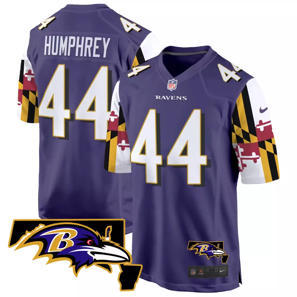 Marlon Humphrey 44 Ravens Jersey Purple Men Standard White Gold Black Game All Stitched