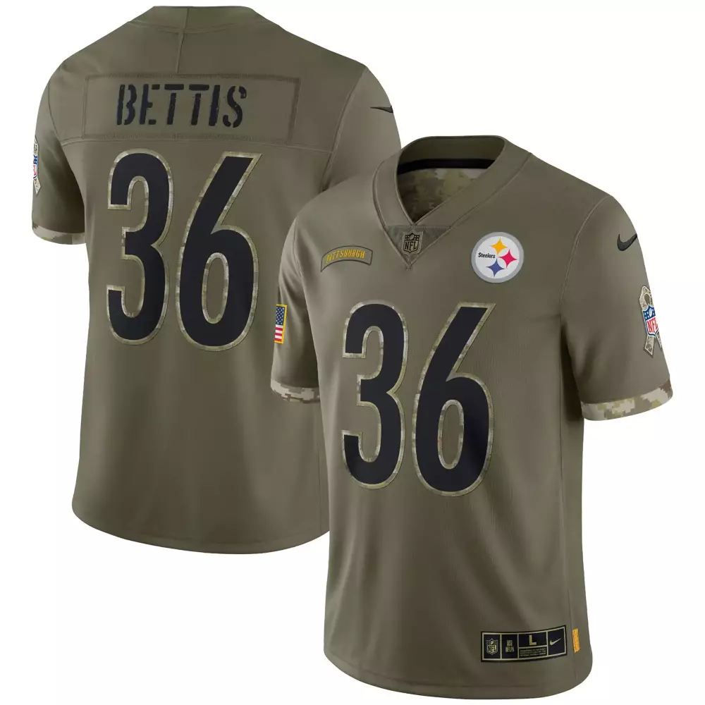 Jerome Bettis 36 Jersey Olive Drab Pittsburgh Steelers American Flag Men NFL Salute To Service