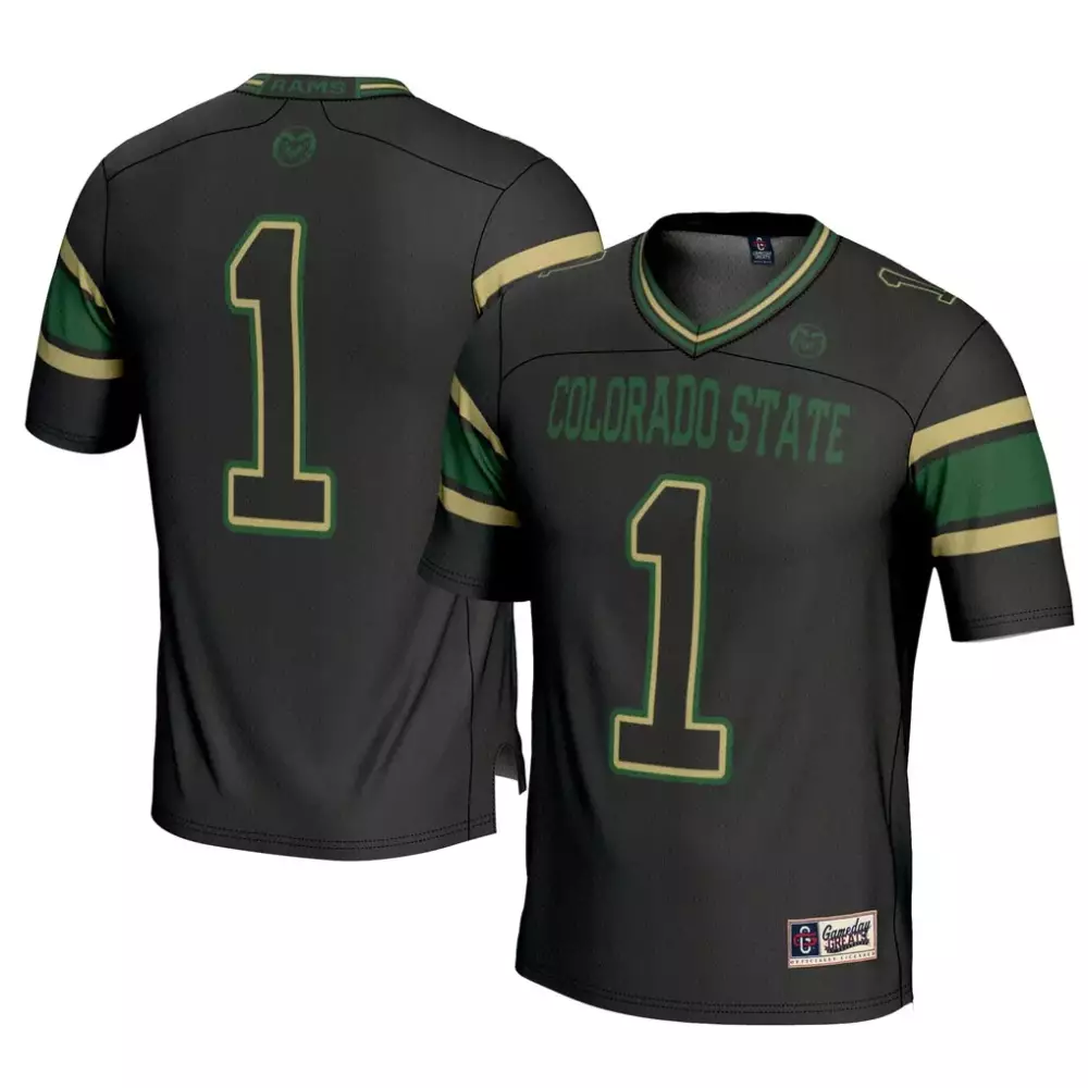 Colorado State 1 Jersey Black Rams Men Green Gold Gameday