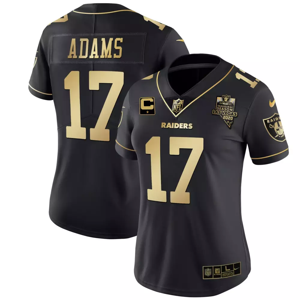 Davante Adams 17 Raiders Jersey Black Women Standard Gold Limited Vapor All Stitched