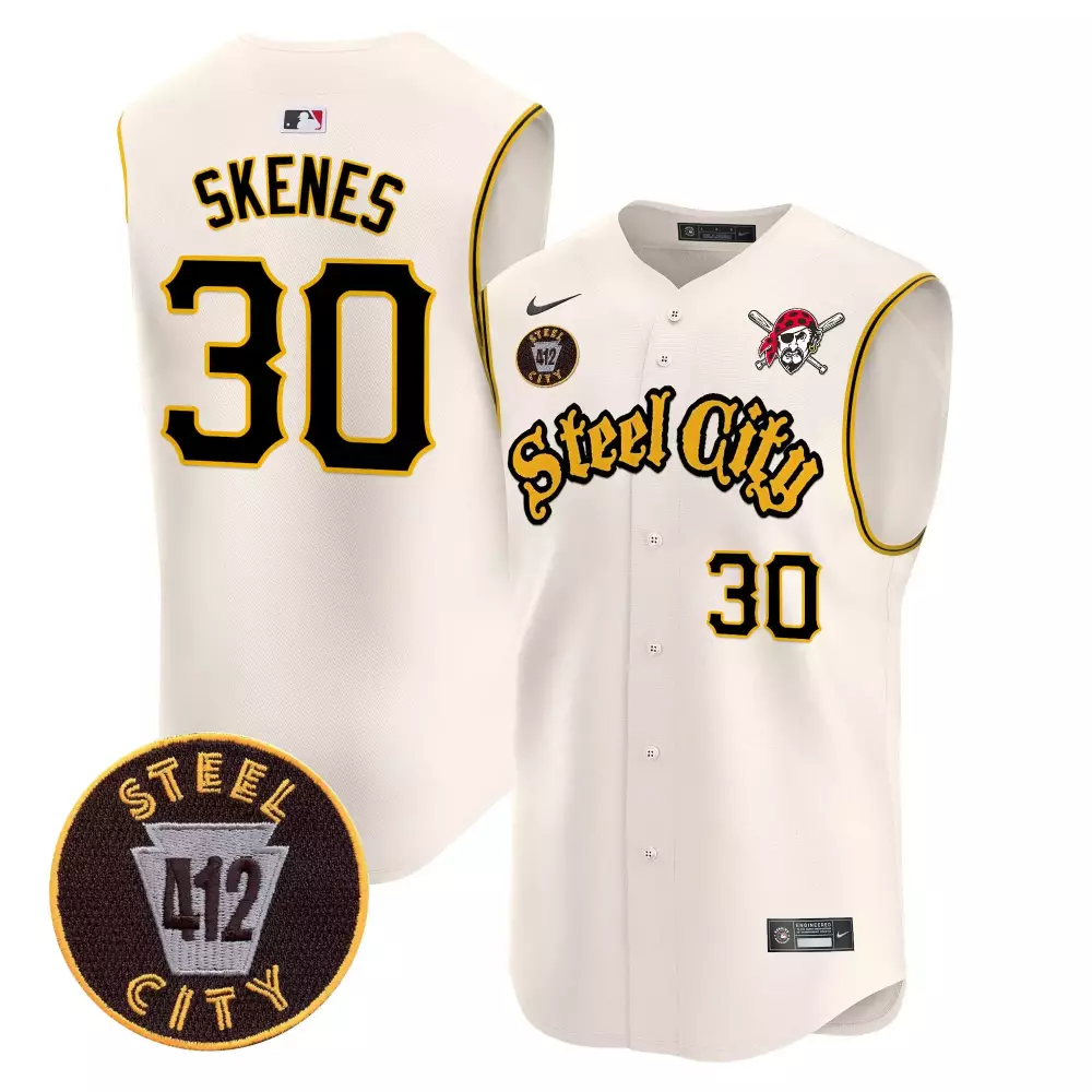 Prince Sleeveless 30 Pirates Jersey White Steel City 412 Men Black Yellow Vapor Premier