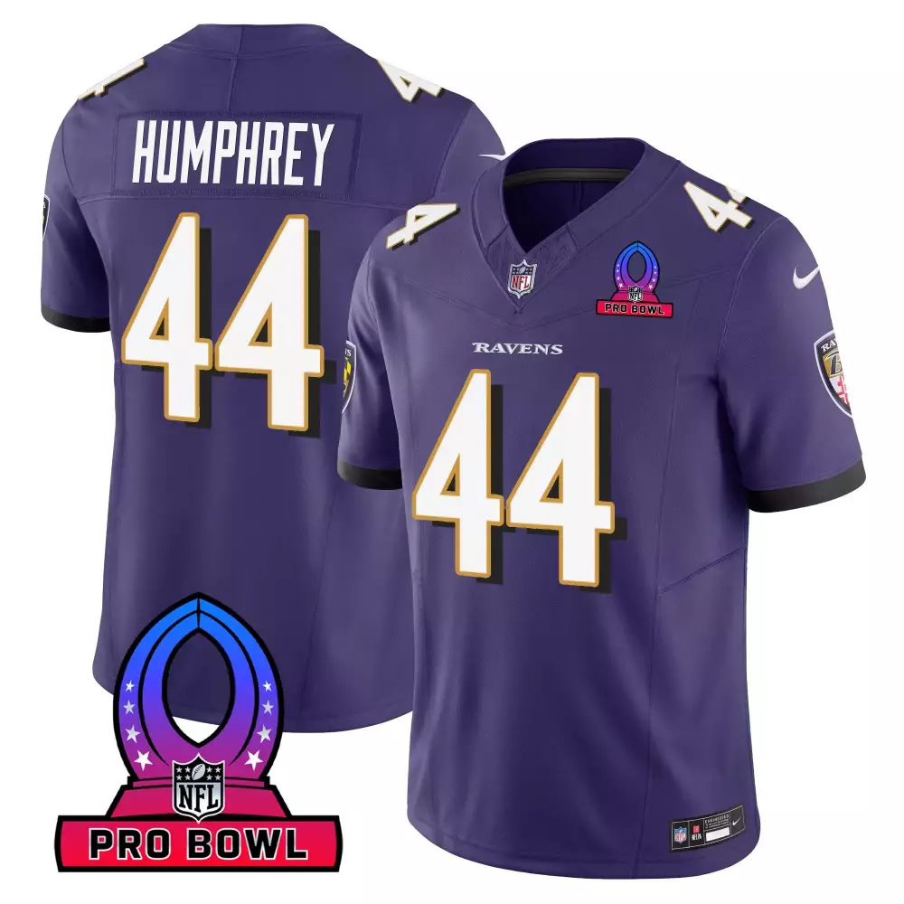 Marlon Humphrey 44 Ravens Jersey Purple Pro Bowl Men Official White Black Gold Vapor