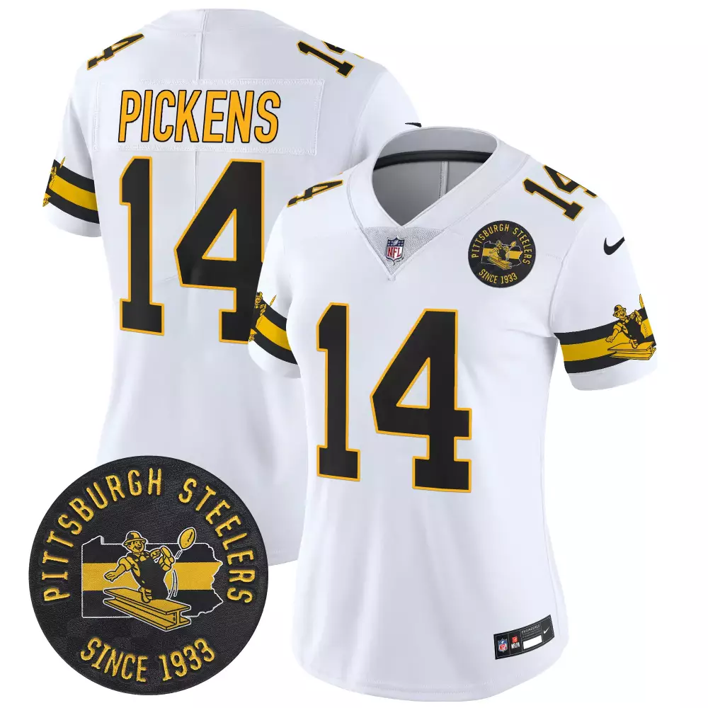 George Pickens 14 Jersey White Pittsburgh Steelers Since 1933 Men NFL Alternate Black