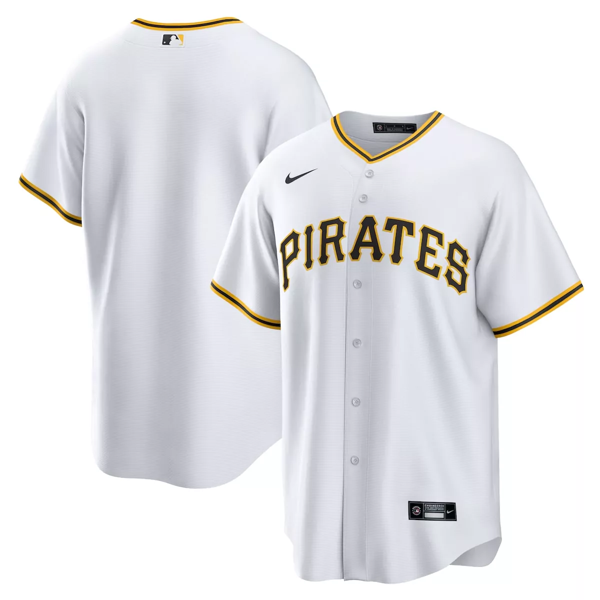 Pittsburgh Pirates Jersey White Men Black Gold Home