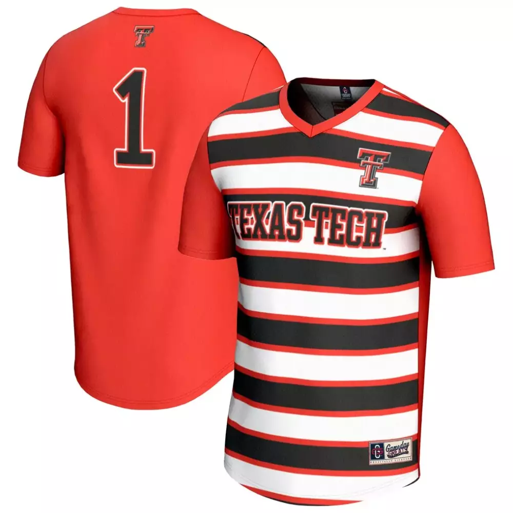 Custom Texas Tech Red Raiders 1 Jersey Men Shirt Alternate Split Design Black White