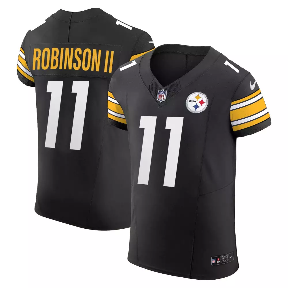 Allen Robinson Ii 11 Steelers Jersey Black Men Replica Yellow White Vapor Elite All