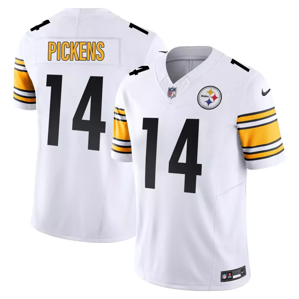 George Pickens 14 Jersey White Pittsburgh Steelers Men Alternate Black Yellow Vapor