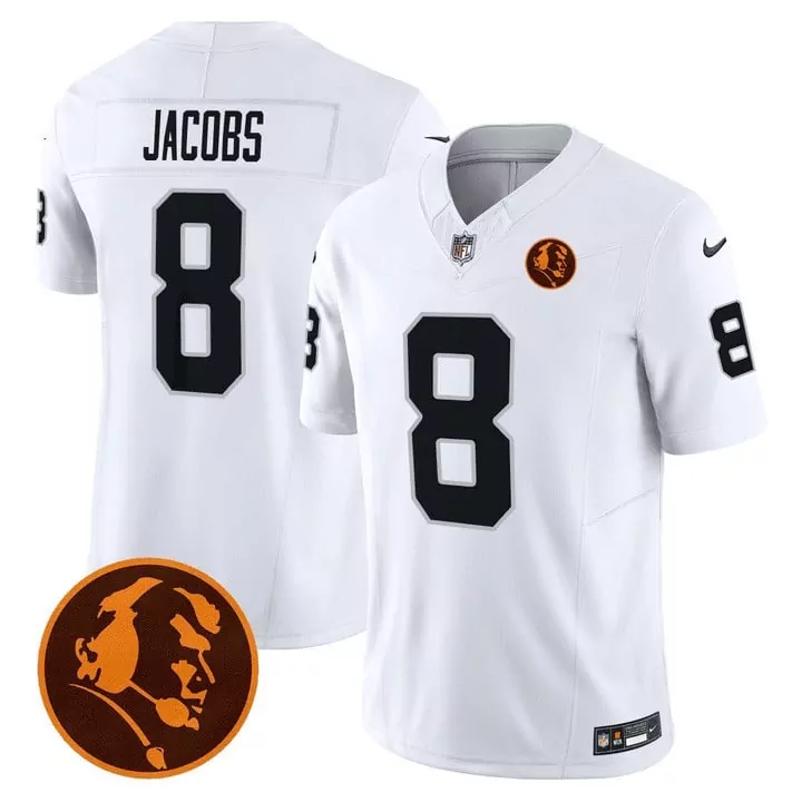 Josh Jacobs 8 Las Vegas Raiders Jersey White Men Alternate Black Vapor All Stitched
