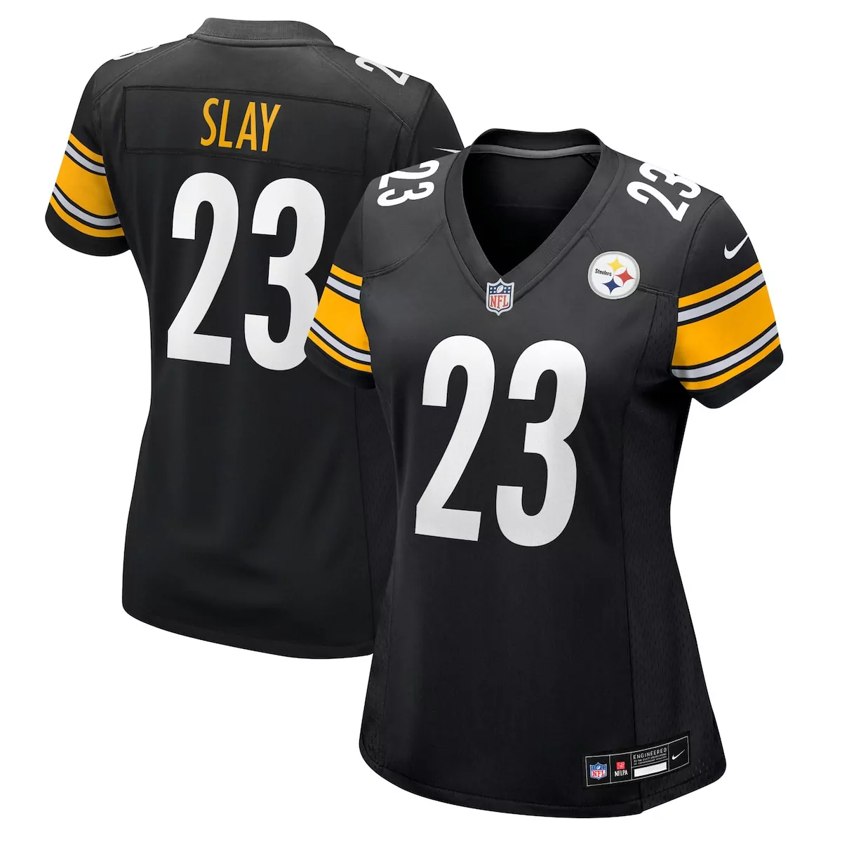 Darius Slay 23 Jersey Black Pittsburgh Steelers Women Replica Yellow White Game