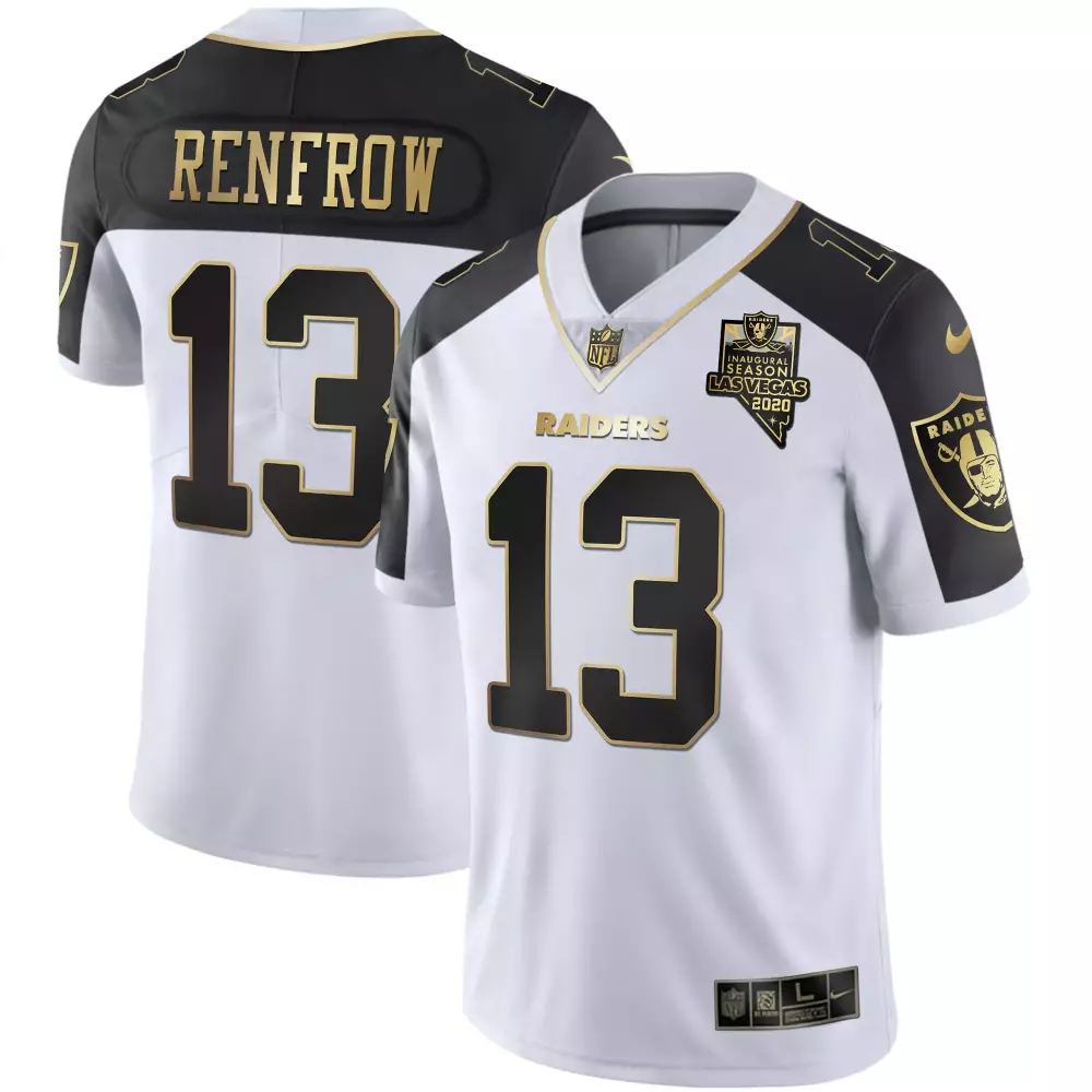 Hunter Renfrow 13 Raiders Jersey White Men Game Black Gold All Stitched Vapor