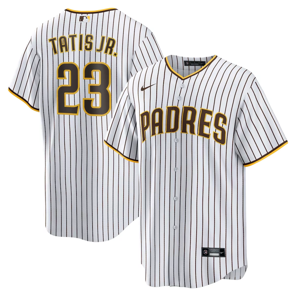 Fernando Tatis Jr. 23 Padres Jersey White City Connect Men Custom Design Brown Yellow