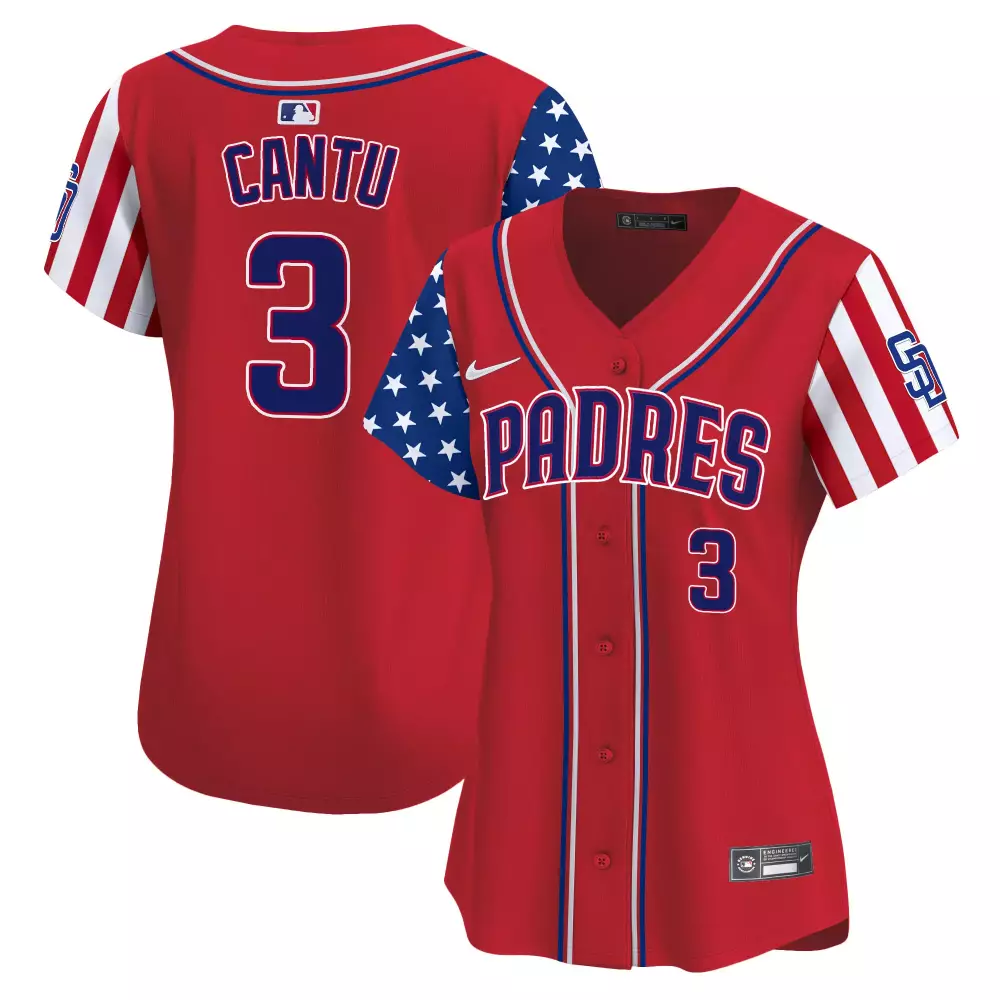 Jorge Cantu 3 Padres Jersey Red Split Design White Blue Vapor Premier Limited All