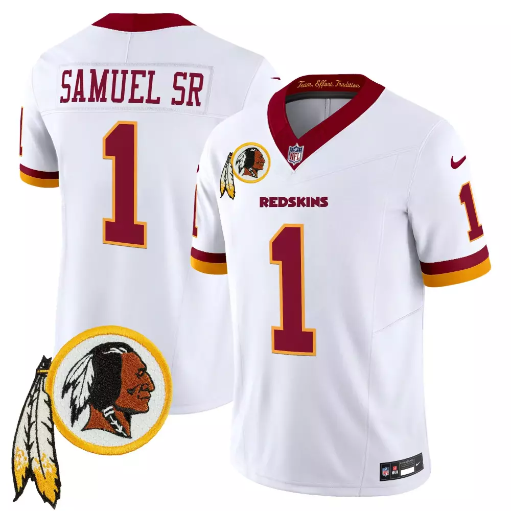 Samuel Sr. 1 Washington Redskins Jersey White NFL 100 Feathers Men Alternate Maroon