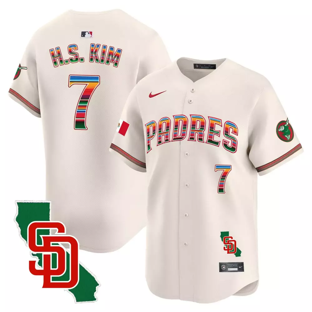 Haseong Kim 7 Padres Jersey Cream Swinging Friar City Connect Mexico Flag Circular Cacti Sun