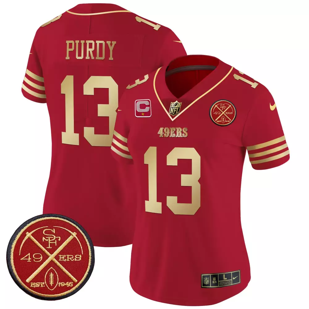 Brock Purdy 13 49ERS Jersey Red Men Replica Gold Vapor Limited All Stitched