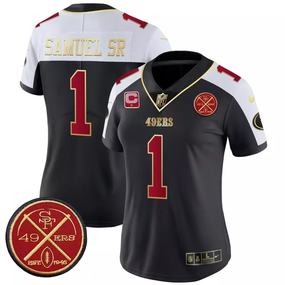 Deebo Samuel 1 49ERS Jersey Black 1946 Men Gold Red White Alternate Vapor Limited