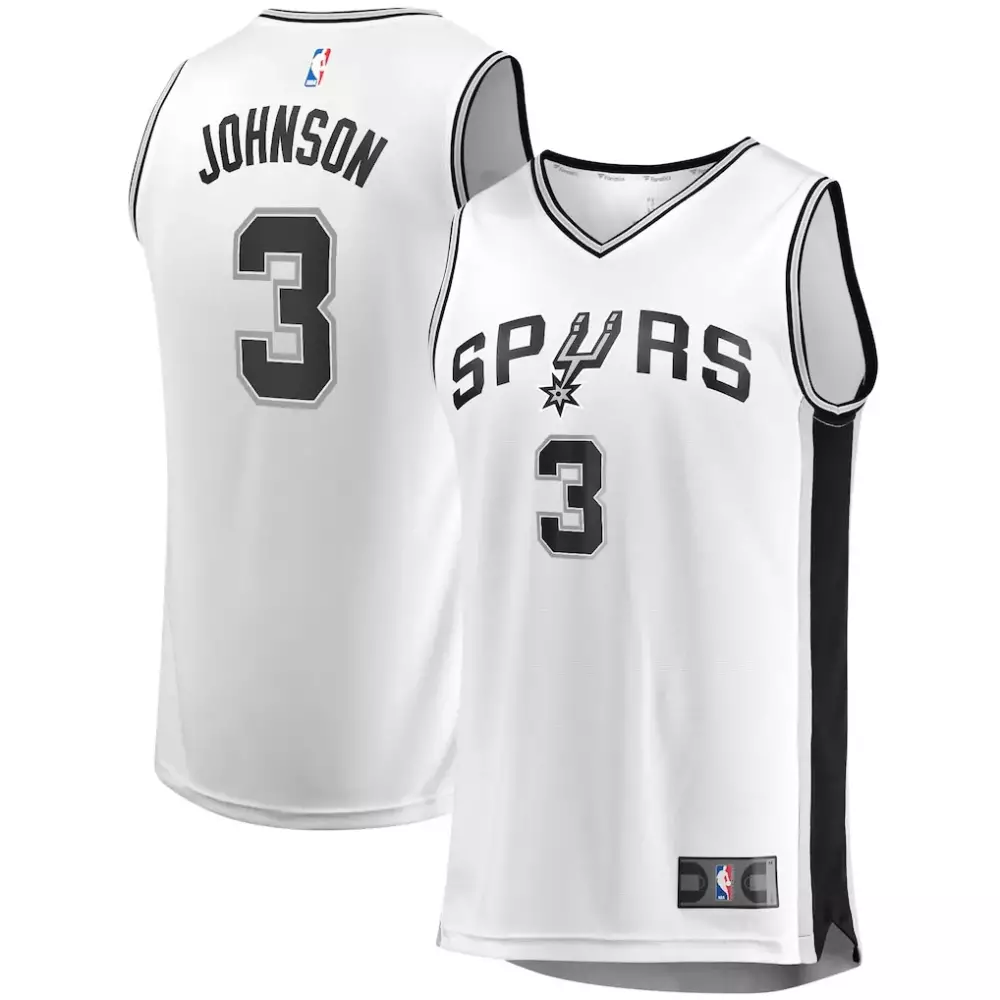 Keldon Johnson 3 Spurs Jersey White Men Icon Edition Black
