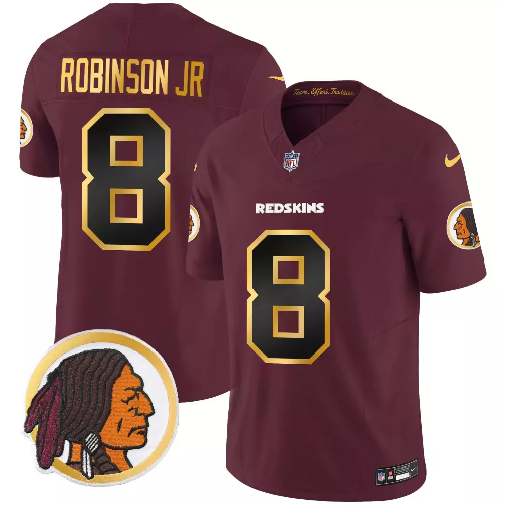Robinson Jr. 8 Redskins Jersey Maroon Washington Men Gold Black Throwback Vapor All