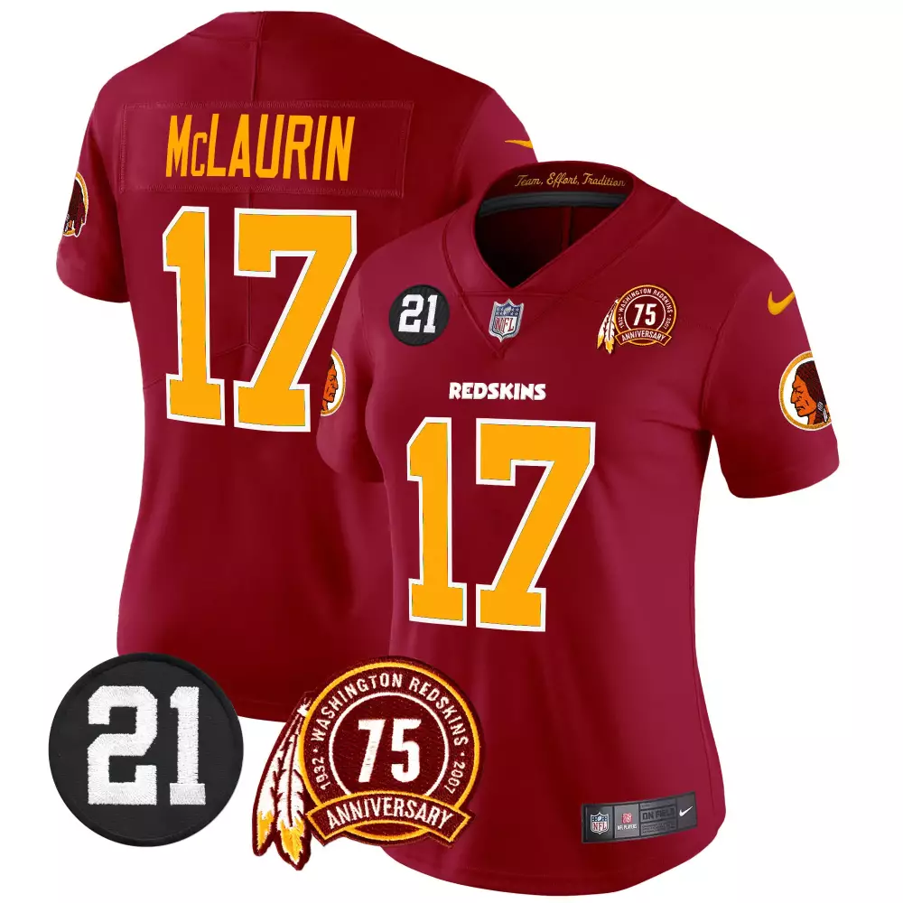 Terry Mclaurin 17 Jersey Maroon Washington Redskins Men Authentic Gold White Vapor