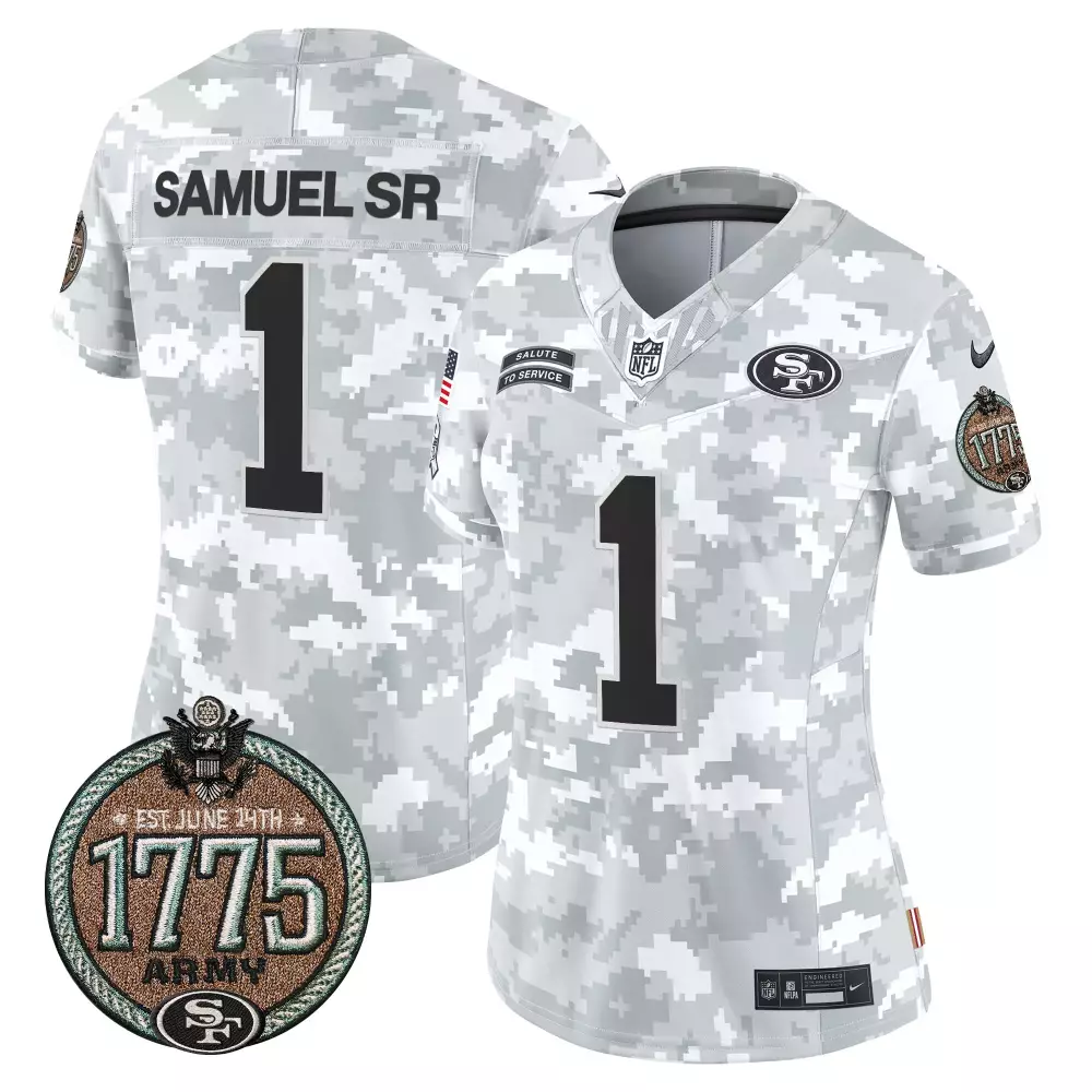 Deebo Samuel 1 Jersey White Salute To Service San Francisco 49ers 1775 Army Men NFL
