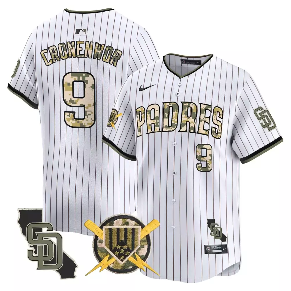 Jake Cronenworth 9 Jersey White Camouflage San Diego Padres California Shape Sd Men