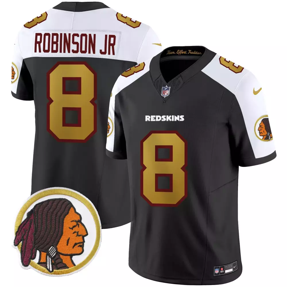 Robinson Jr. 8 Redskins Jersey Black Washington Men Split Design White Maroon Gold