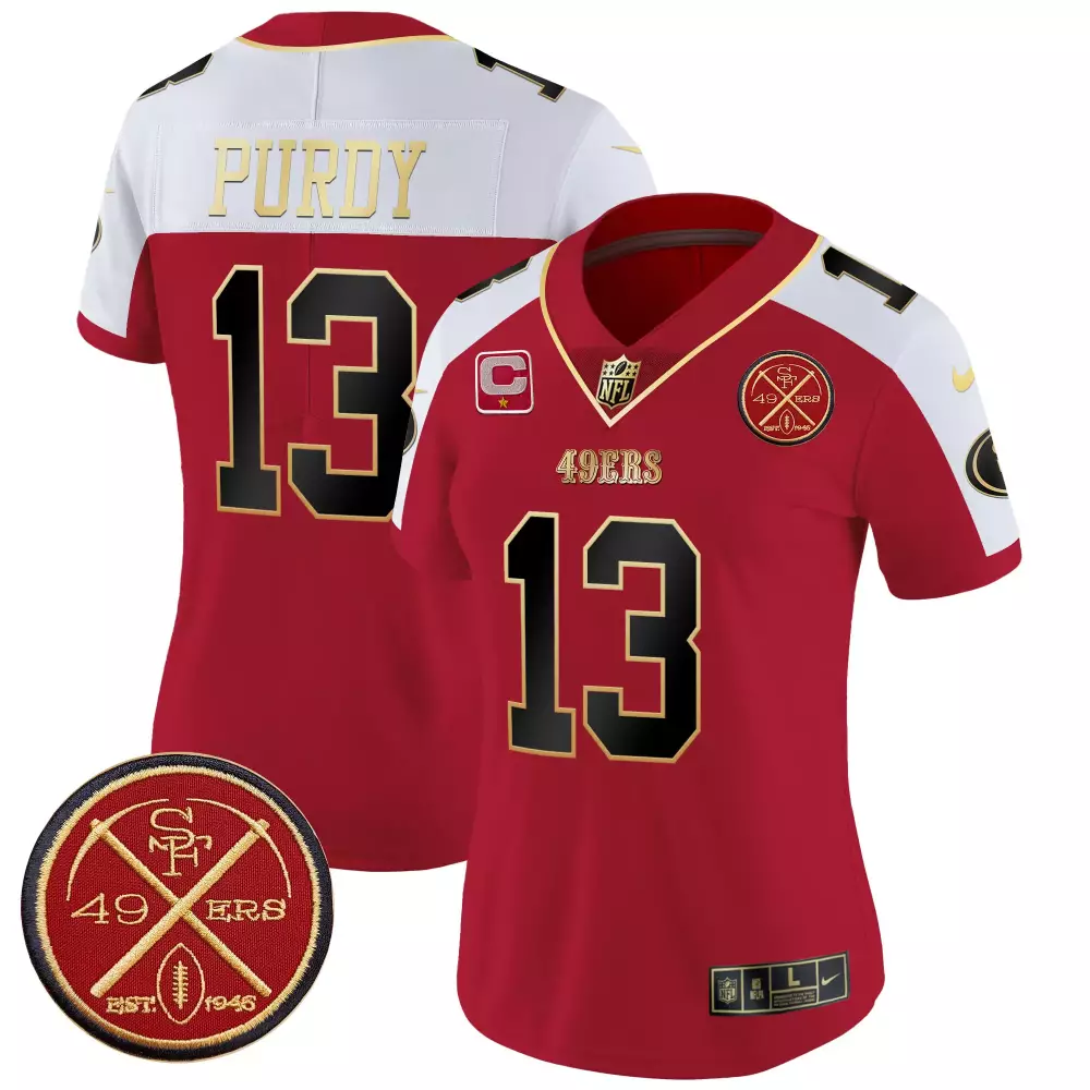 Brock Purdy 13 49ERS Jersey Red 1946 Men White Gold Black Alternate Vapor Limited