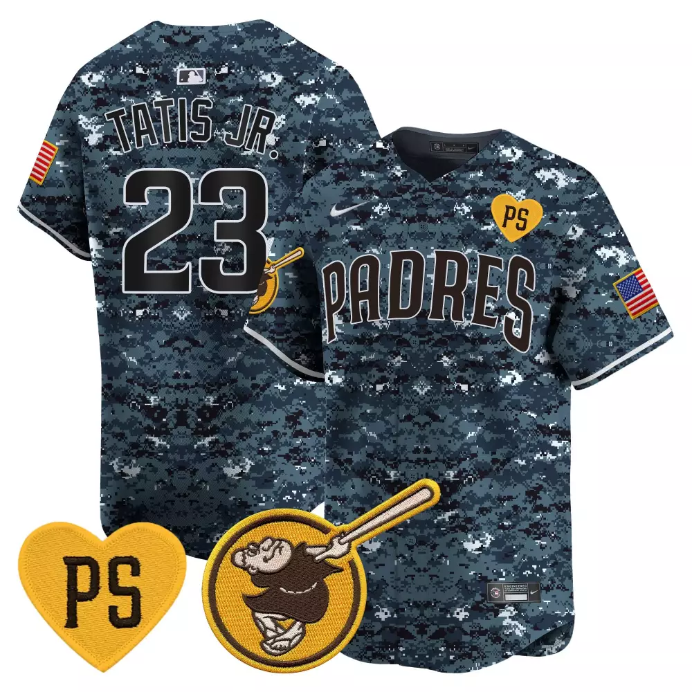 Fernando Tatis 23 Padres Jersey Dark Blue Military Camo Ps Heart Swinging Friar Men