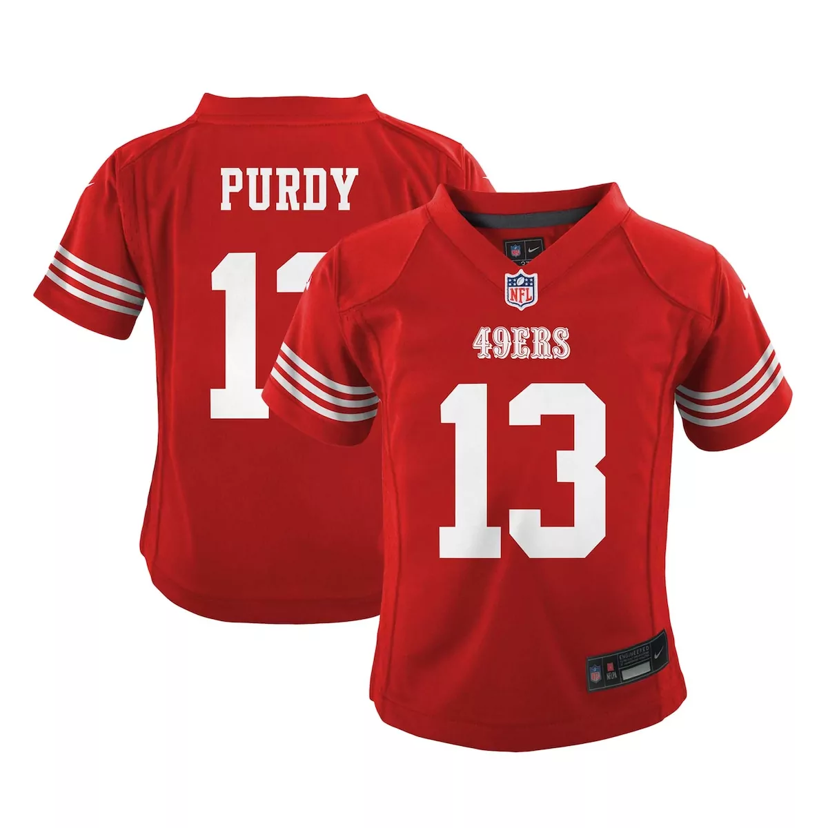 Brock Purdy 13 49ERS Jersey Red Men Replica White Game
