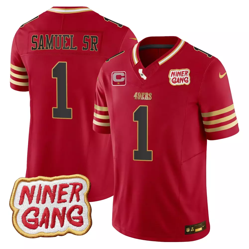 Deebo Samuel 1 49ERS Jersey Red Niner Gang Men Gold Vapor All Stitched