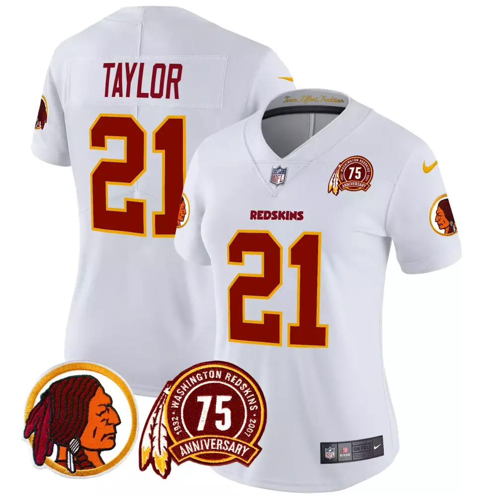 Sean Taylor 21 Jersey White 75th Anniversary Washington Redskins Native American Head