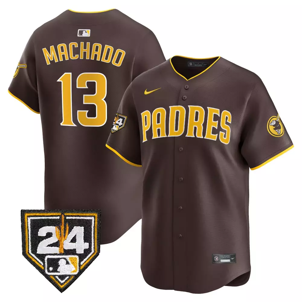 Manny Machado 13 Padres Jersey Brown Men Yellow White Vapor Premier Limited All Stitched