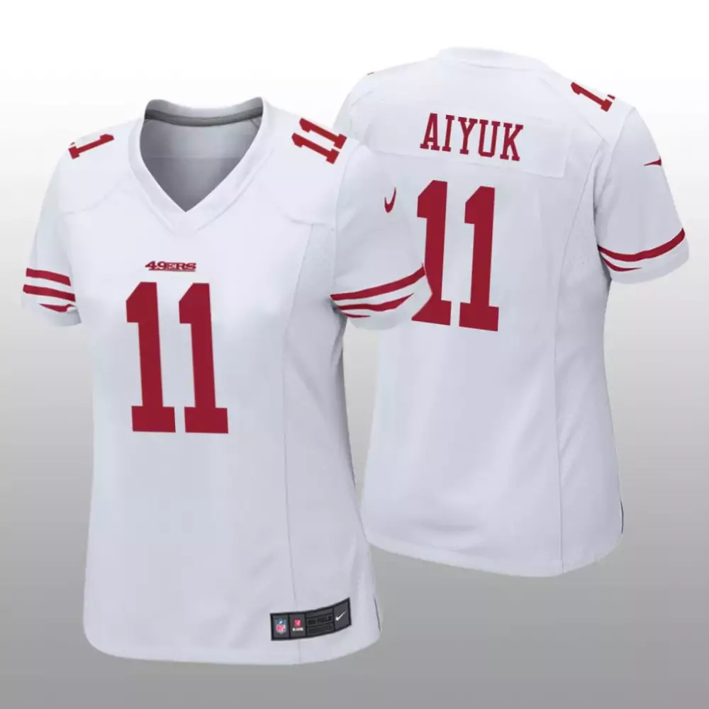 Brandon Aiyuk 11 49ERS Jersey White Women NFL Red