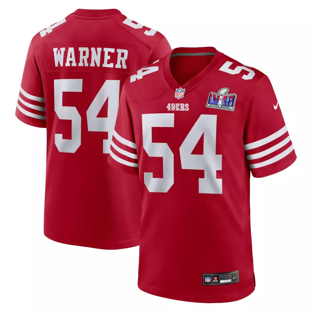 Fred Warner 54 49ERS Jersey Red Super Bowl Lviii Men NFL White All