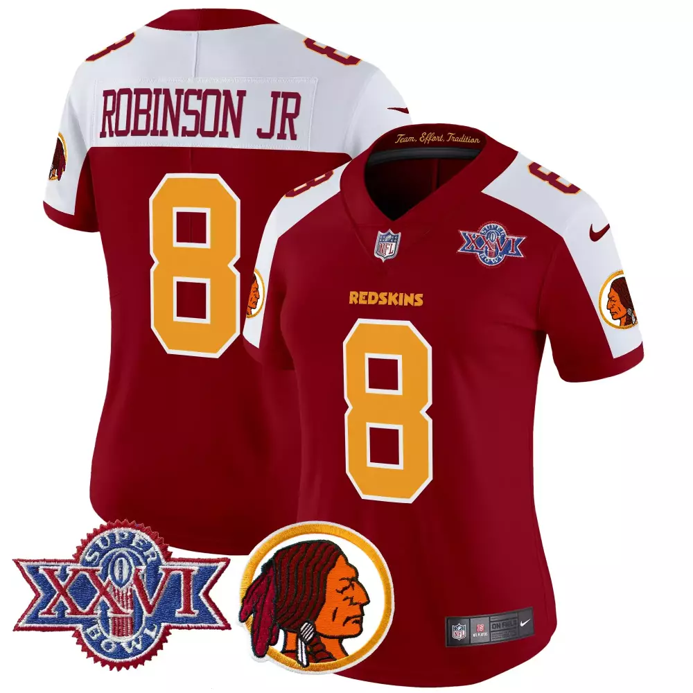 Robinson Jr. 8 Redskins Jersey Maroon Super Bowl Xxvi Native American Profile Men