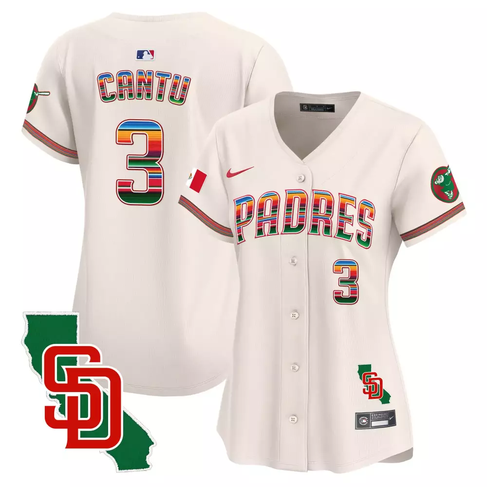 Jorge Cantu 3 Padres Jersey Cream City Connect Mexico Flag San Diego Map Men Split